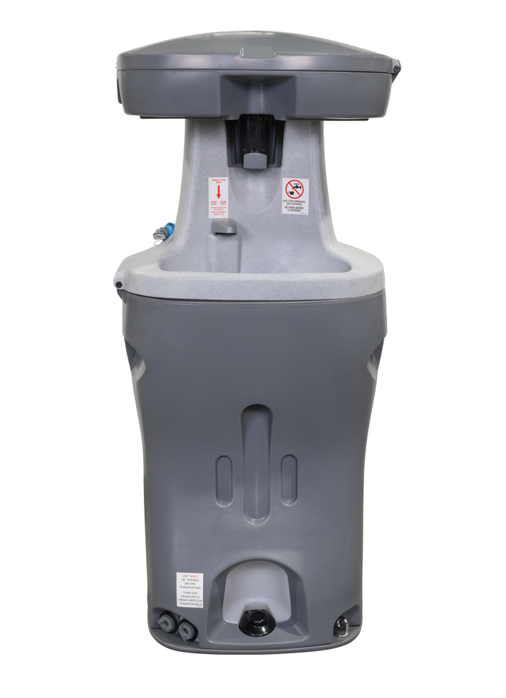 Every station comes equipped with a hands free foot pump, soap dispenser, paper towel, and a garbage bag.